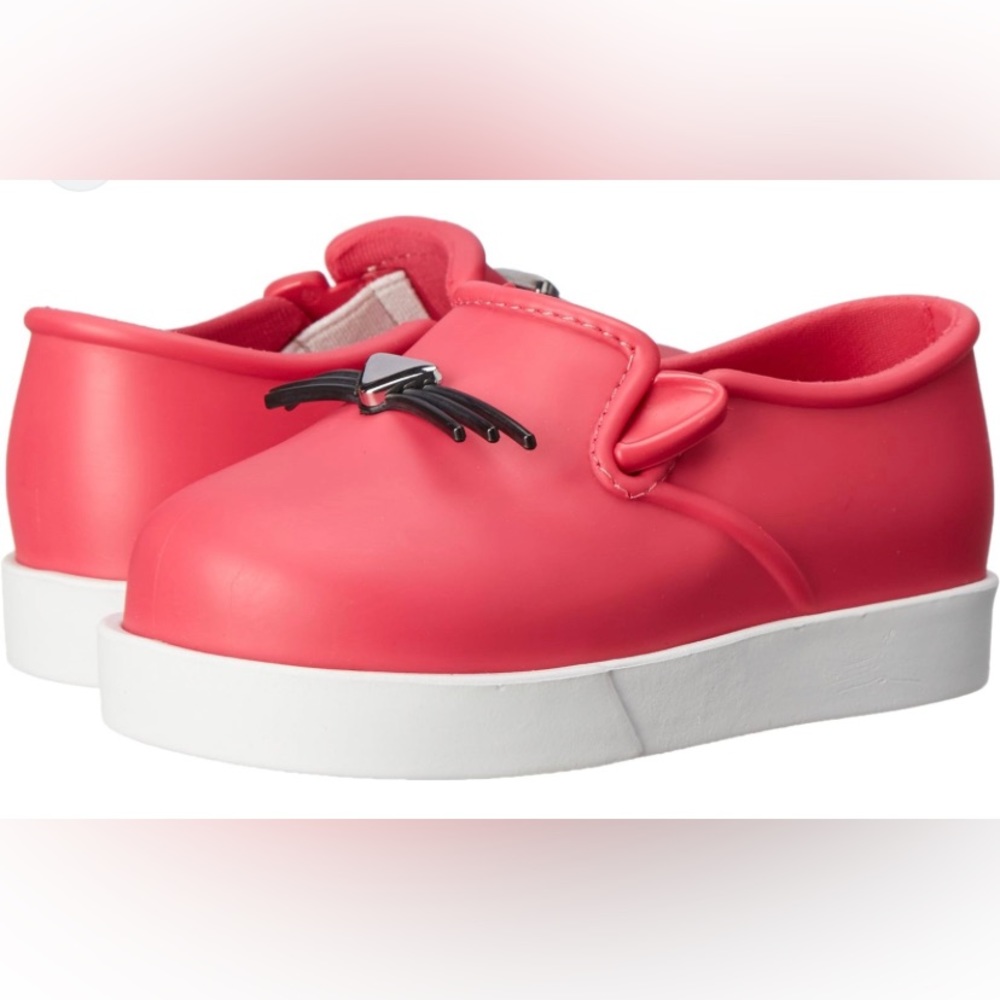 Mini Melissa size 9 cat shoes kitten face pink red